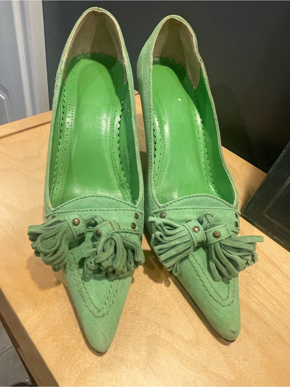 J.Crew Palm Green Suede Shoes